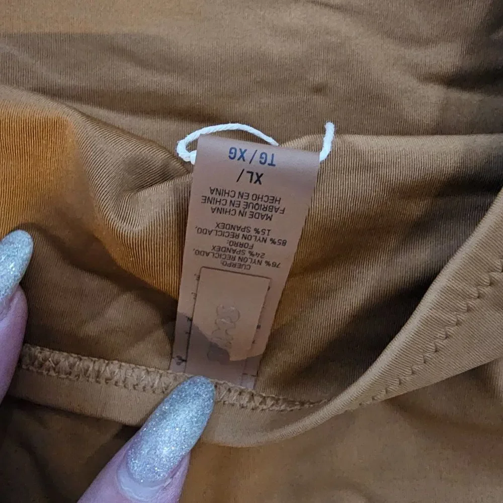 Skims Women's Almond Signature Swim Mid Coverage Bottoms Size XL
